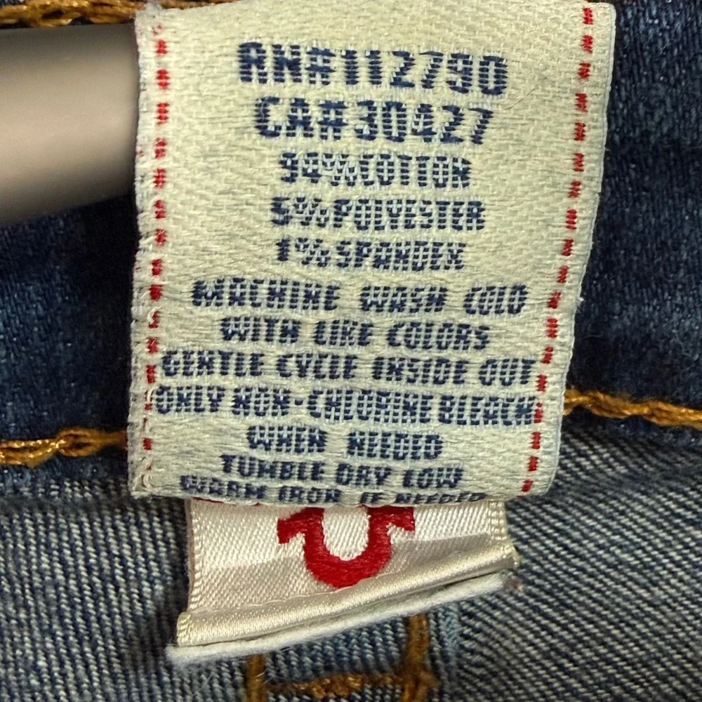 True Religion Becky Bootcut Jeans Blue Low Rise W26 L33 Made in USA WQ1564E67 - Picture 11 of 16